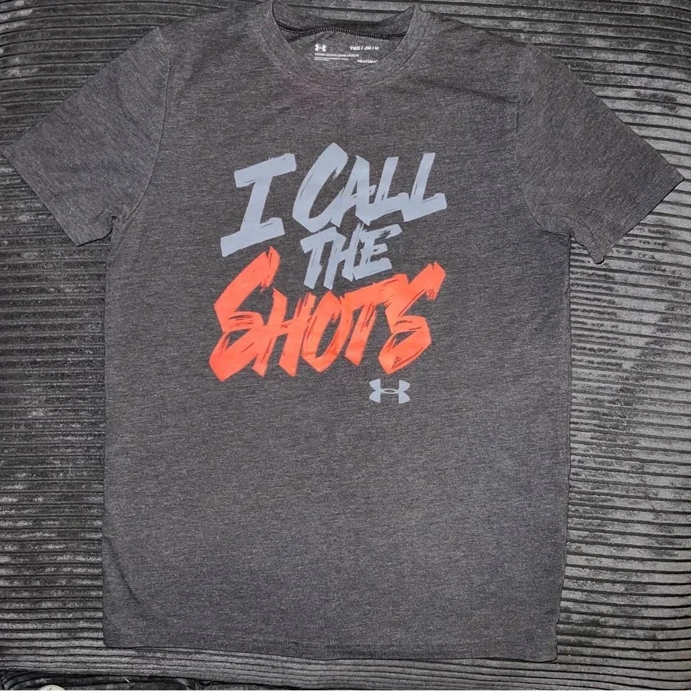 Youth Grey Under Armour “I call the shots” tshirt